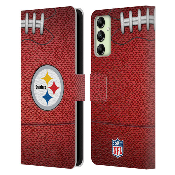 NFL Pittsburgh Steelers Graphics Football Leather Book Wallet Case Cover For Samsung Galaxy A14 / 5G