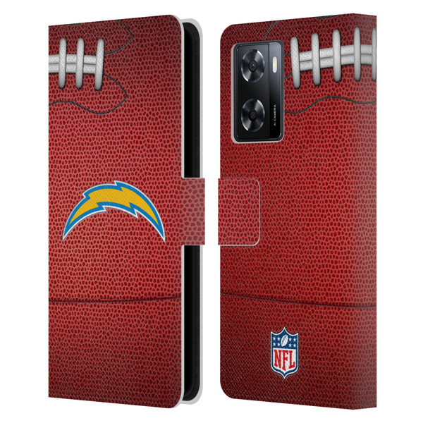 NFL Los Angeles Chargers Graphics Football Leather Book Wallet Case Cover For OPPO A57s