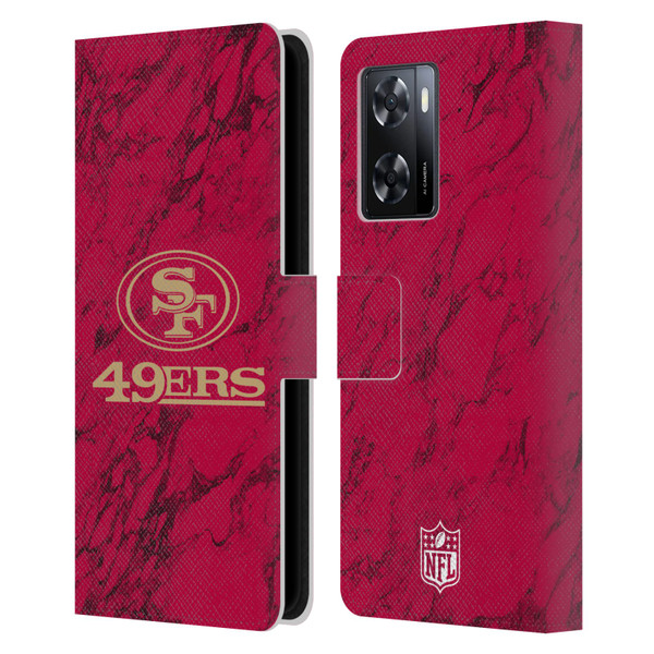 NFL San Francisco 49ers Graphics Coloured Marble Leather Book Wallet Case Cover For OPPO A57s