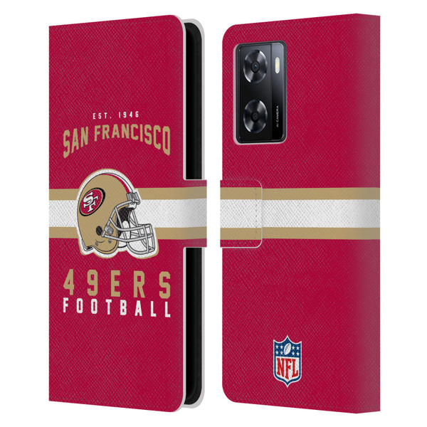 NFL San Francisco 49ers Graphics Helmet Typography Leather Book Wallet Case Cover For OPPO A57s