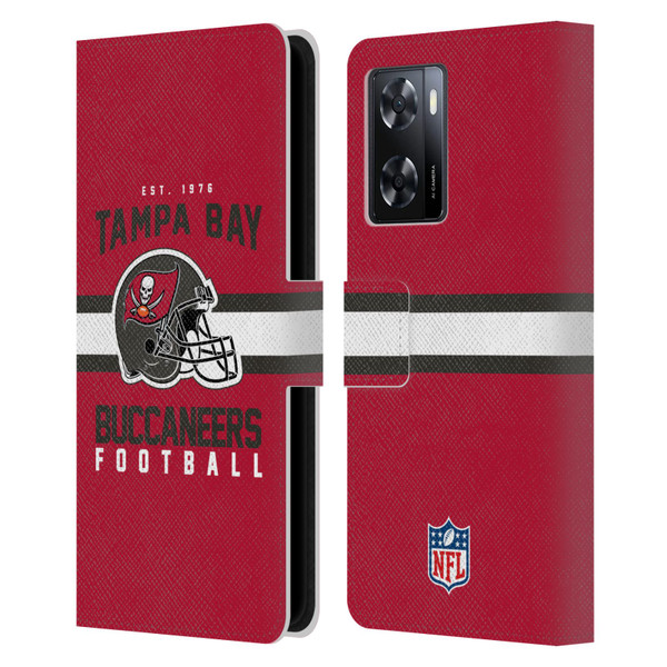 NFL Tampa Bay Buccaneers Graphics Helmet Typography Leather Book Wallet Case Cover For OPPO A57s