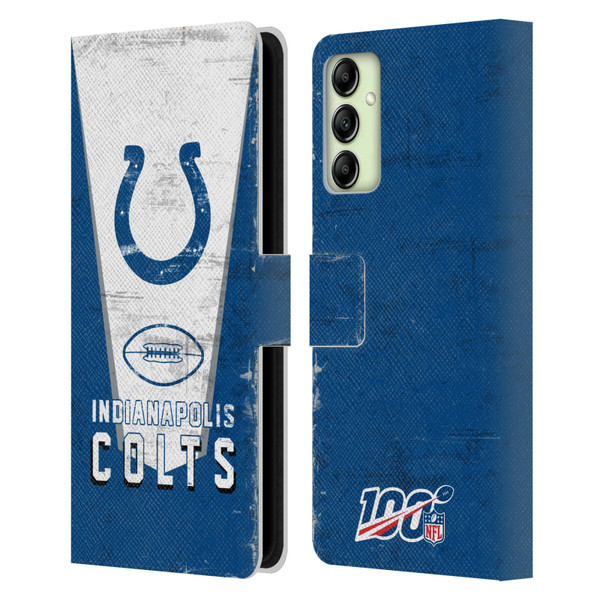 NFL Indianapolis Colts Logo Art Banner Leather Book Wallet Case Cover For Samsung Galaxy A14 5G