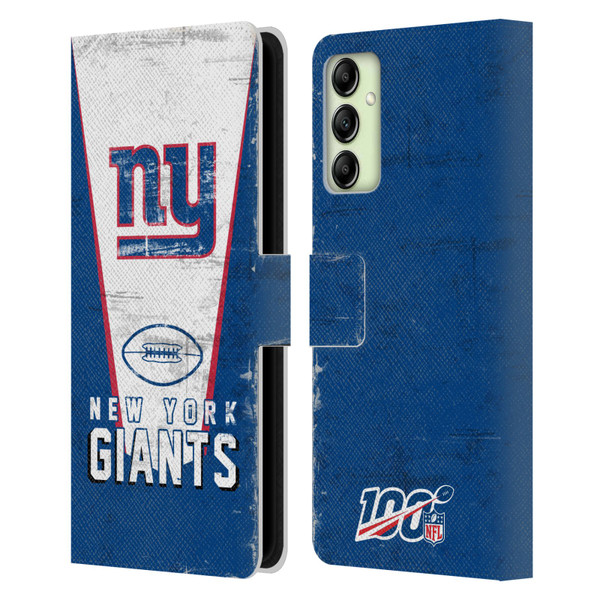 NFL New York Giants Logo Art Banner Leather Book Wallet Case Cover For Samsung Galaxy A14 5G