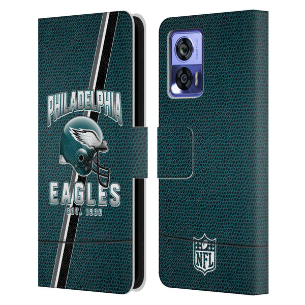 NFL Philadelphia Eagles Logo Art Football Stripes Leather Book Wallet Case Cover For Motorola Edge 30 Neo 5G