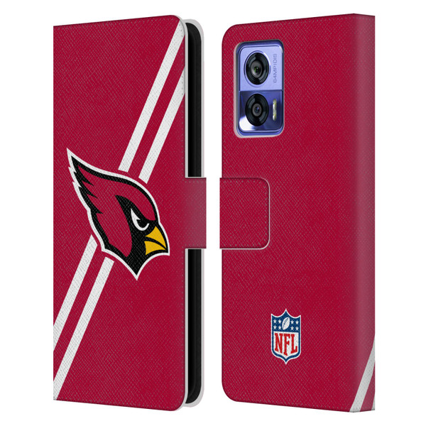 NFL Arizona Cardinals Logo Stripes Leather Book Wallet Case Cover For Motorola Edge 30 Neo 5G