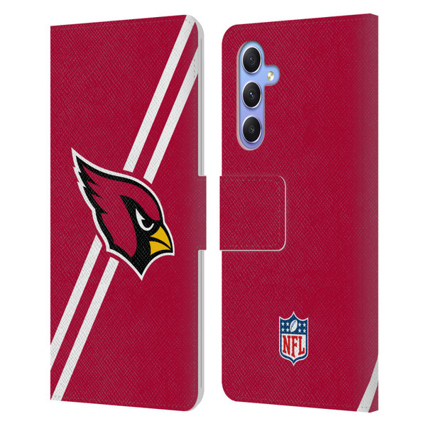 NFL Arizona Cardinals Logo Stripes Leather Book Wallet Case Cover For Samsung Galaxy A34 5G