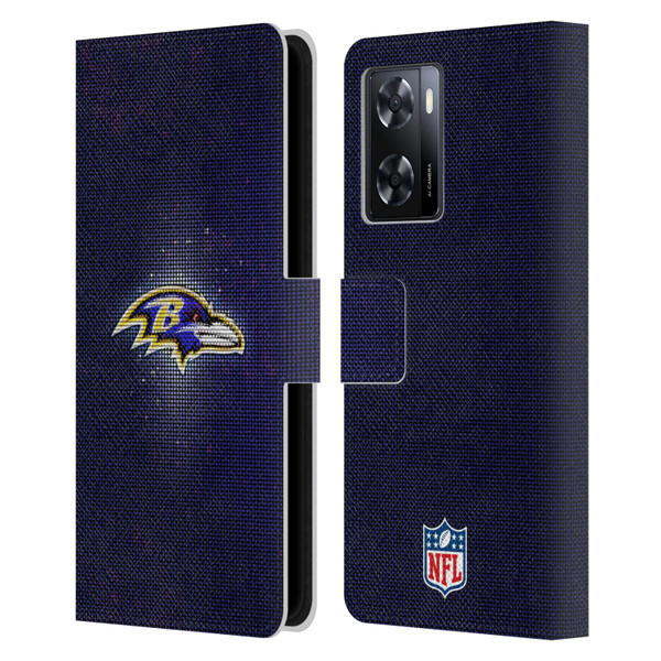NFL Baltimore Ravens Artwork LED Leather Book Wallet Case Cover For OPPO A57s