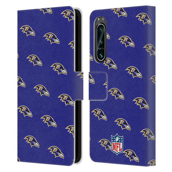 NFL Baltimore Ravens Artwork Patterns Leather Book Wallet Case Cover For Sony Xperia 5 IV