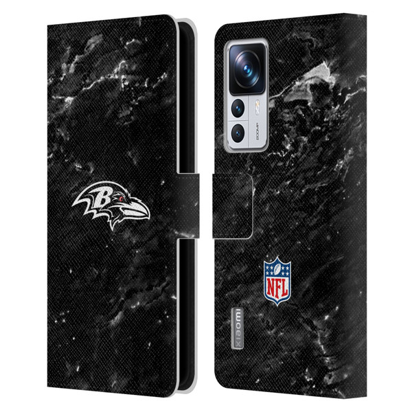 NFL Baltimore Ravens Artwork Marble Leather Book Wallet Case Cover For Xiaomi 12T Pro