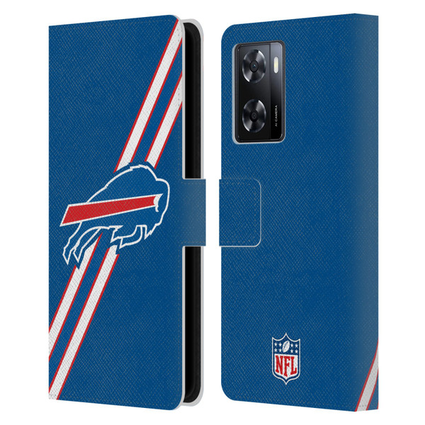 NFL Buffalo Bills Logo Stripes Leather Book Wallet Case Cover For OPPO A57s