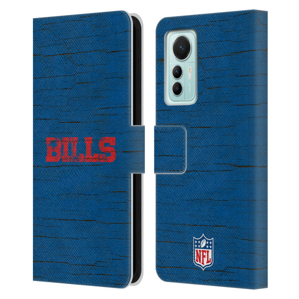 NFL Buffalo Bills Logo Distressed Look Leather Book Wallet Case Cover For Xiaomi 12 Lite