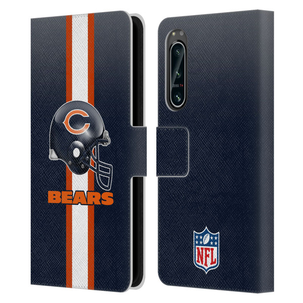 NFL Chicago Bears Logo Helmet Leather Book Wallet Case Cover For Sony Xperia 5 IV