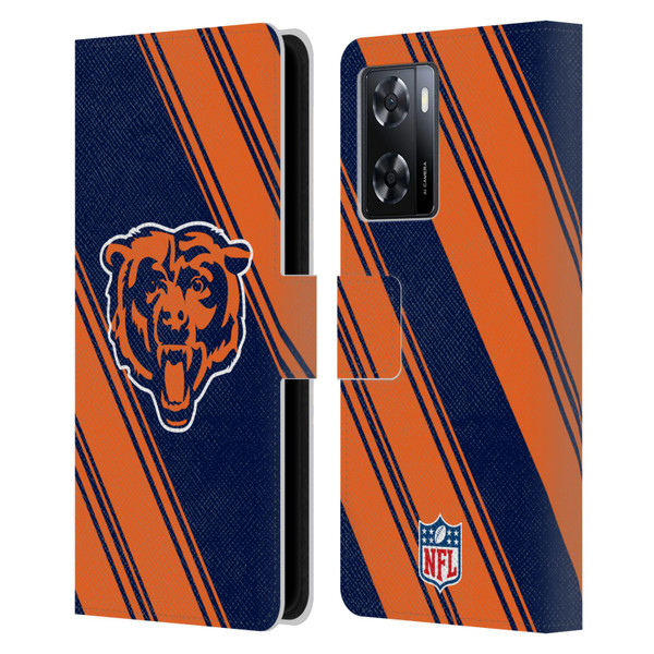 NFL Chicago Bears Artwork Stripes Leather Book Wallet Case Cover For OPPO A57s