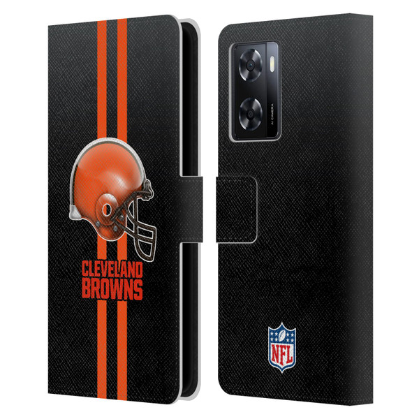 NFL Cleveland Browns Logo Helmet Leather Book Wallet Case Cover For OPPO A57s