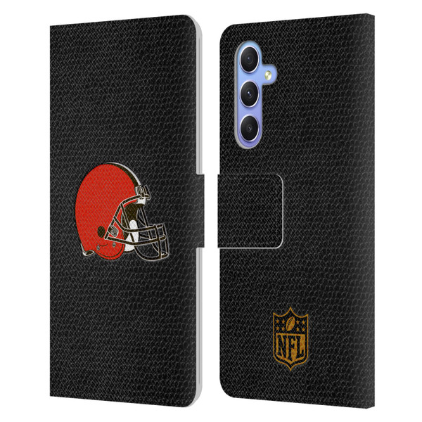 NFL Cleveland Browns Logo Football Leather Book Wallet Case Cover For Samsung Galaxy A34 5G