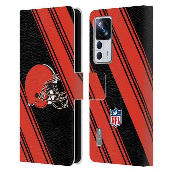 NFL Cleveland Browns Artwork Stripes Leather Book Wallet Case Cover For Xiaomi 12T Pro