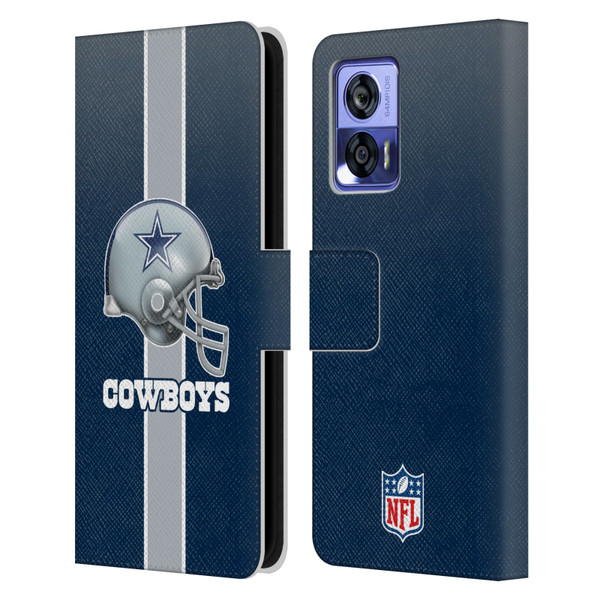 NFL Dallas Cowboys Logo Helmet Leather Book Wallet Case Cover For Motorola Edge 30 Neo 5G