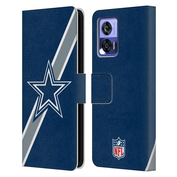 NFL Dallas Cowboys Logo Stripes Leather Book Wallet Case Cover For Motorola Edge 30 Neo 5G