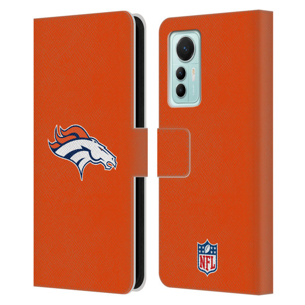 NFL Denver Broncos Logo Plain Leather Book Wallet Case Cover For Xiaomi 12 Lite