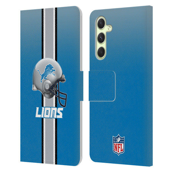 NFL Detroit Lions Logo Helmet Leather Book Wallet Case Cover For Samsung Galaxy A54 5G