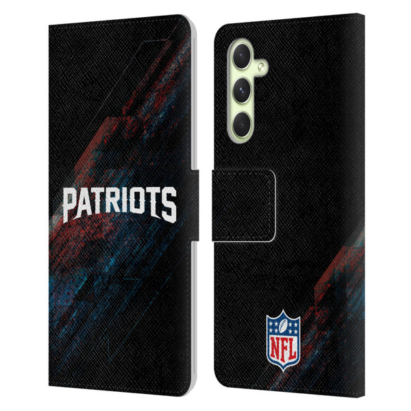 NFL New England Patriots Logo Blur Leather Book Wallet Case Cover For Samsung Galaxy A54 5G