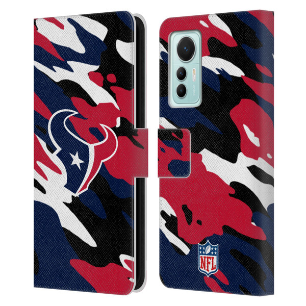 NFL Houston Texans Logo Camou Leather Book Wallet Case Cover For Xiaomi 12 Lite