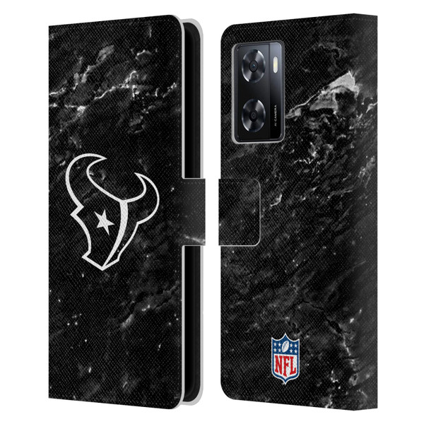 NFL Houston Texans Artwork Marble Leather Book Wallet Case Cover For OPPO A57s