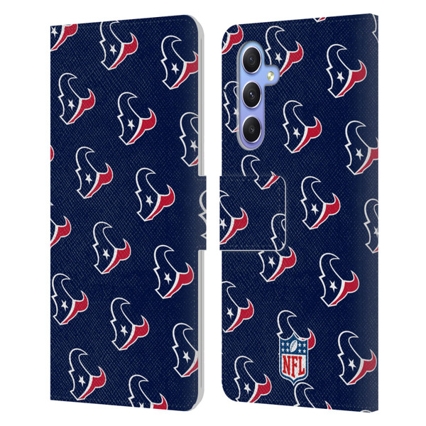 NFL Houston Texans Artwork Patterns Leather Book Wallet Case Cover For Samsung Galaxy A34 5G