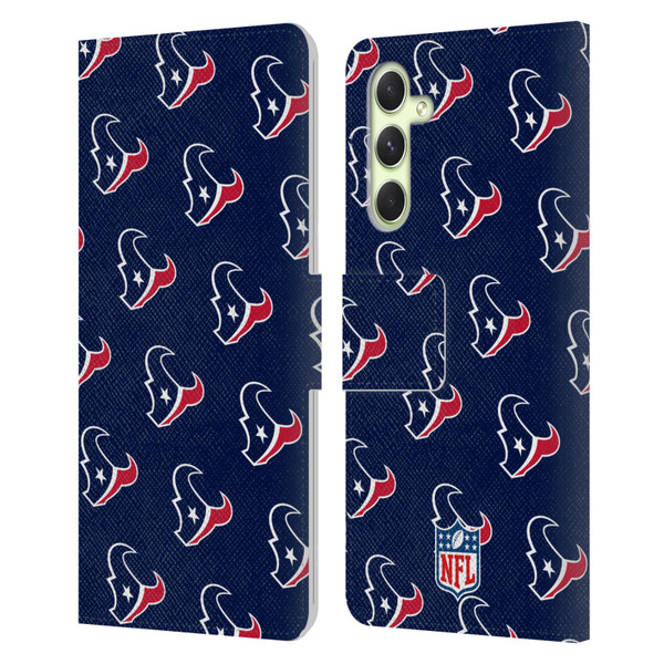 NFL Houston Texans Artwork Patterns Leather Book Wallet Case Cover For Samsung Galaxy A54 5G