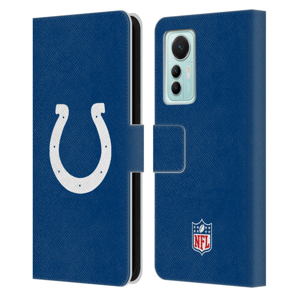 NFL Indianapolis Colts Logo Plain Leather Book Wallet Case Cover For Xiaomi 12 Lite