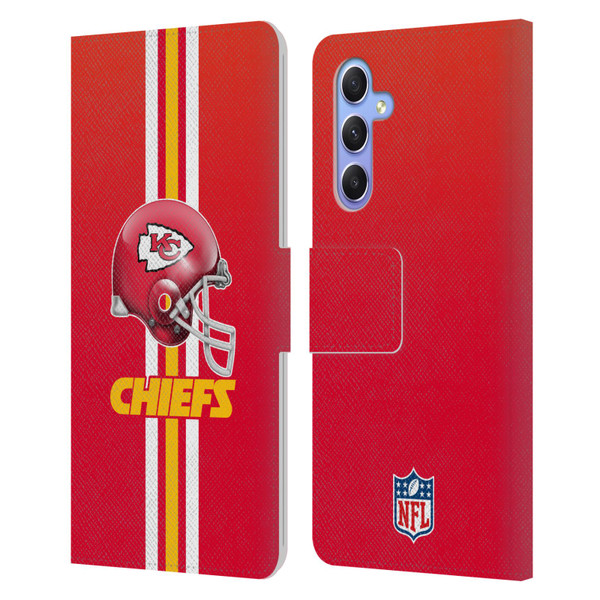 NFL Kansas City Chiefs Logo Helmet Leather Book Wallet Case Cover For Samsung Galaxy A34 5G