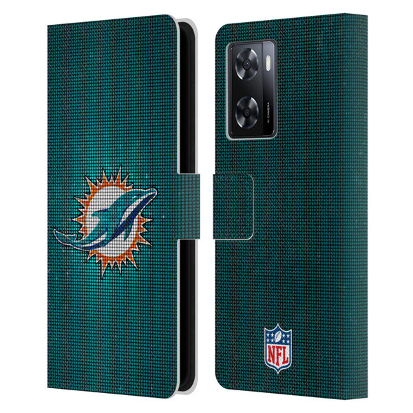 NFL Miami Dolphins Artwork LED Leather Book Wallet Case Cover For OPPO A57s