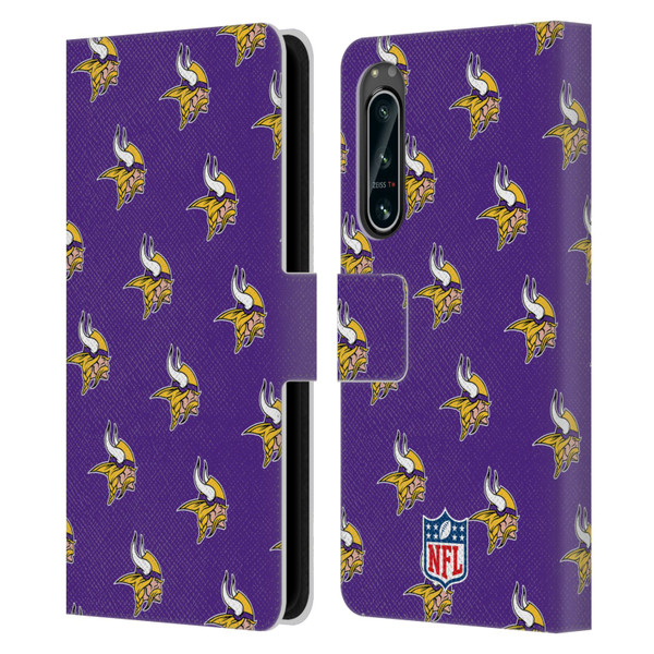 NFL Minnesota Vikings Artwork Patterns Leather Book Wallet Case Cover For Sony Xperia 5 IV