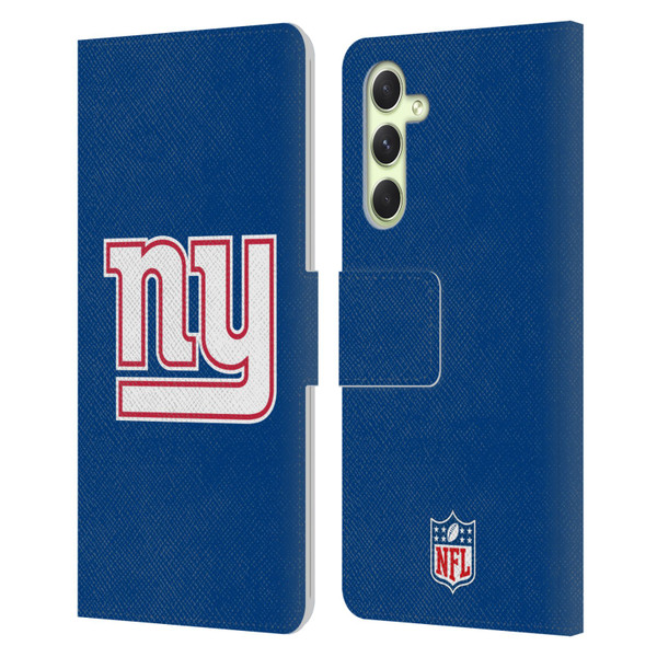 NFL New York Giants Logo Plain Leather Book Wallet Case Cover For Samsung Galaxy A54 5G