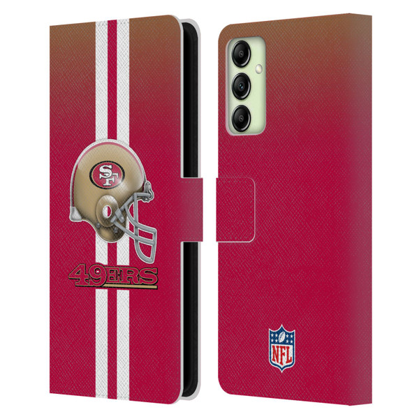 NFL San Francisco 49Ers Logo Helmet Leather Book Wallet Case Cover For Samsung Galaxy A14 / 5G