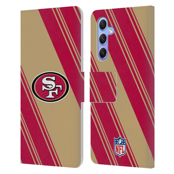 NFL San Francisco 49ers Artwork Stripes Leather Book Wallet Case Cover For Samsung Galaxy A34 5G