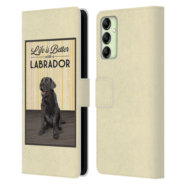 Lantern Press Dog Collection Labrador Leather Book Wallet Case Cover For Samsung Galaxy A14 5G