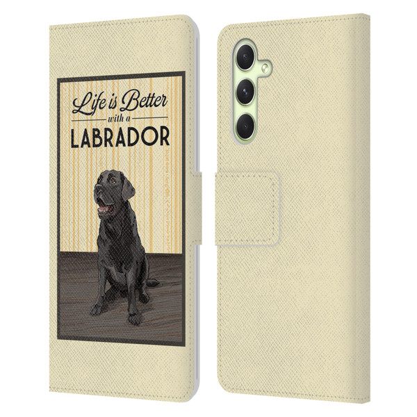 Lantern Press Dog Collection Labrador Leather Book Wallet Case Cover For Samsung Galaxy A54 5G