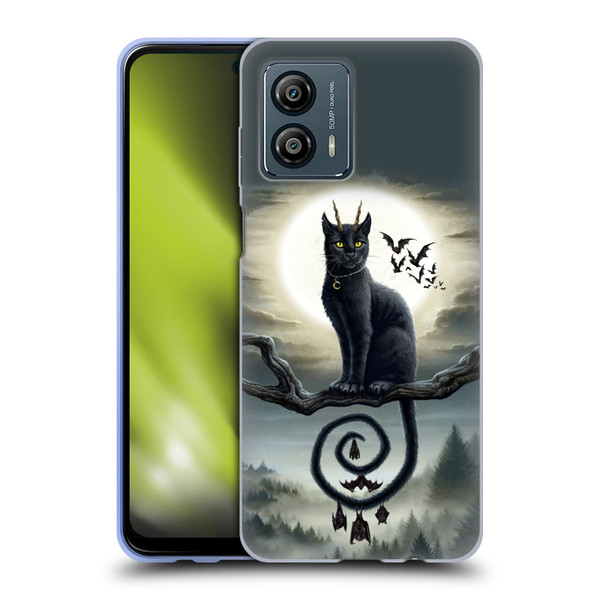 Sarah Richter Animals Gothic Black Cat & Bats Soft Gel Case for Motorola Moto G53 5G