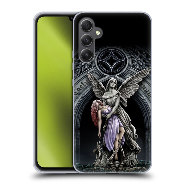 Sarah Richter Gothic Stone Angel With Skull Soft Gel Case for Samsung Galaxy A34 5G