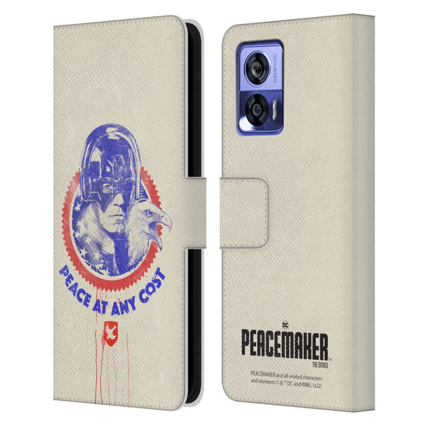 Peacemaker: Television Series Graphics Christopher Smith & Eagly Leather Book Wallet Case Cover For Motorola Edge 30 Neo 5G
