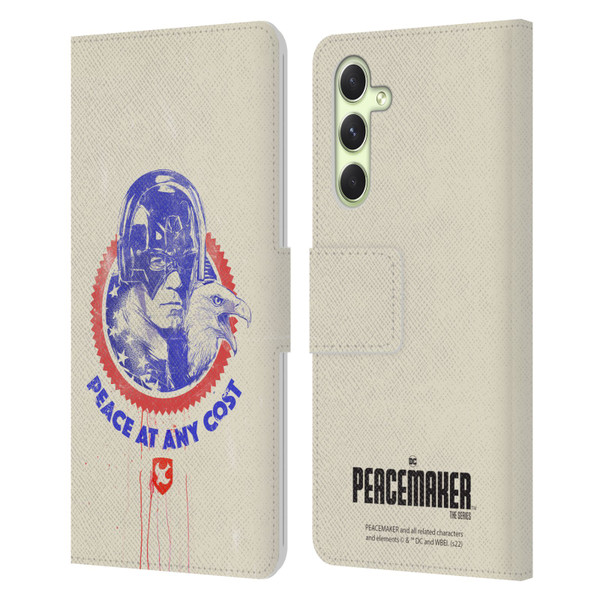 Peacemaker: Television Series Graphics Christopher Smith & Eagly Leather Book Wallet Case Cover For Samsung Galaxy A54 5G