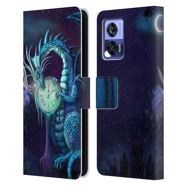 Rose Khan Dragons Blue Time Leather Book Wallet Case Cover For Motorola Edge 30 Neo 5G
