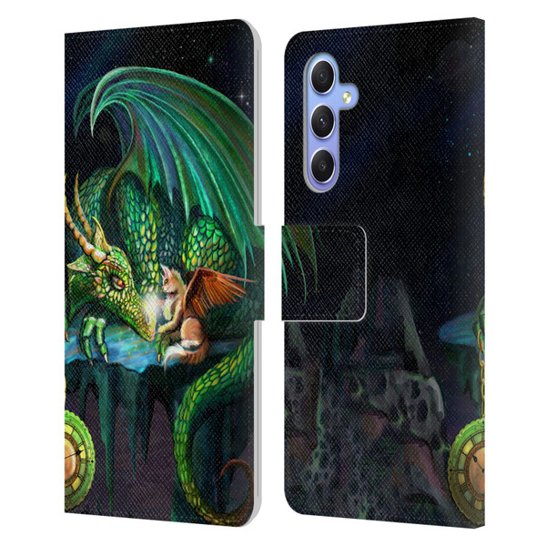 Rose Khan Dragons Green Time Leather Book Wallet Case Cover For Samsung Galaxy A34 5G