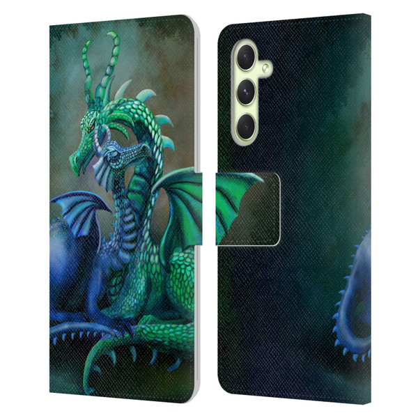 Rose Khan Dragons Green And Blue Leather Book Wallet Case Cover For Samsung Galaxy A54 5G