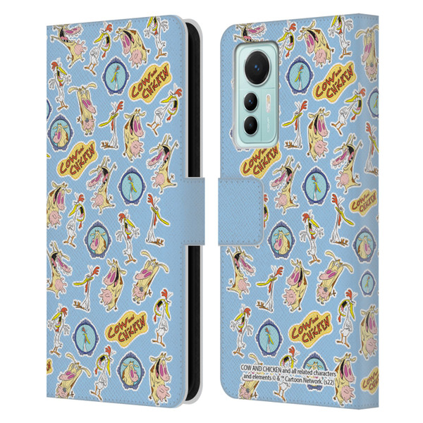 Cow and Chicken Graphics Pattern Leather Book Wallet Case Cover For Xiaomi 12 Lite