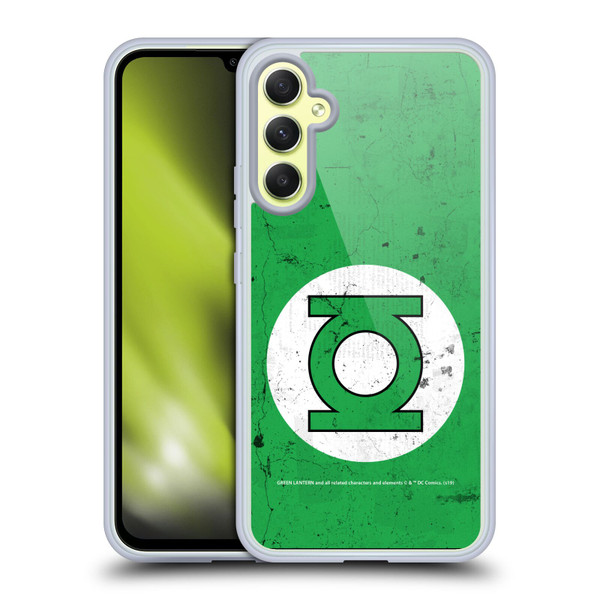 Green Lantern DC Comics Logos Classic Distressed Look Soft Gel Case for Samsung Galaxy A34 5G