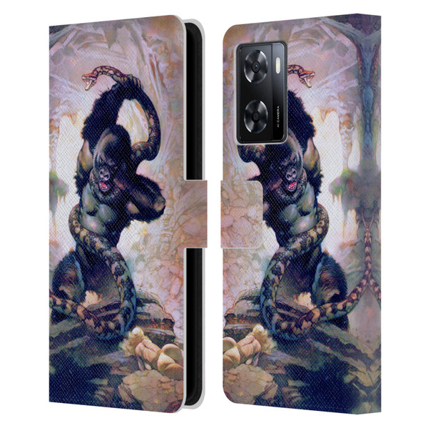 Frank Frazetta Fantasy Gorilla With Snake Leather Book Wallet Case Cover For OPPO A57s