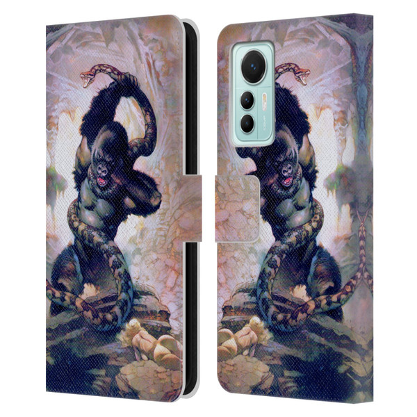 Frank Frazetta Fantasy Gorilla With Snake Leather Book Wallet Case Cover For Xiaomi 12 Lite