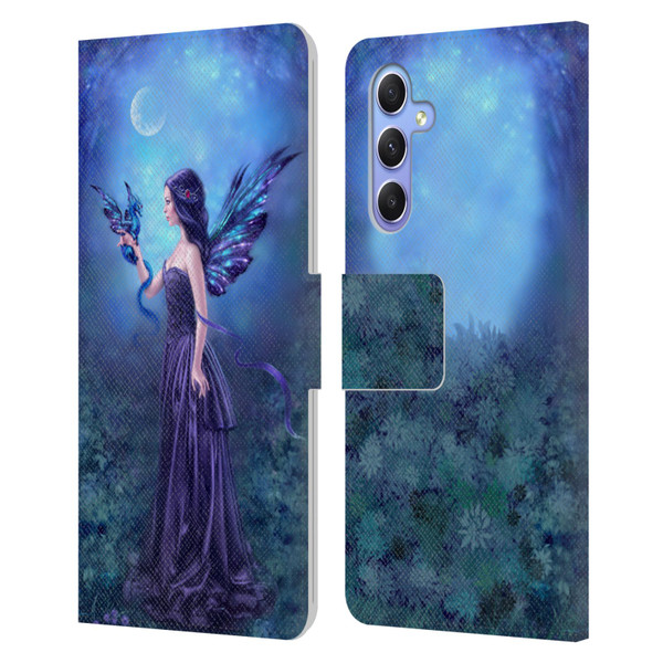 Rachel Anderson Fairies Iridescent Leather Book Wallet Case Cover For Samsung Galaxy A34 5G